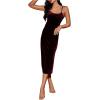 imageSOLY HUX Womens Lace Sheer Velvet Nightgowns Spaghetti Strap Chemise Slip Dress Pajama Night DressRed and Black