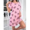 imageSOLY HUX Womens Nightgown Butterfly Print Sleep Shirt Dress Short Sleeve Crewneck Summer NightdressPink Butterfly