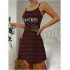 imageSOLY HUX Womens Nightgown Gothic Striped Letter Graphic Cami Slip Dress Spaghetti Strap NightdressBurgundy Striped