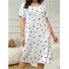 imageSOLY HUX Womens Plus Size Nightgown Heart Print Short Sleeve Crewneck Loose Sleep Dress NightwearWhite Heart
