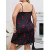 imageSOLY HUX Womens Plus Size Nightgown Heart Print Sleeveless Slip Cami Dress Nightdress SleepwearBlack Heart