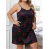imageSOLY HUX Womens Plus Size Nightgown Heart Print Sleeveless Slip Cami Dress Nightdress SleepwearBlack Heart