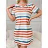 imageSOLY HUX Womens Striped Mini Nightgown Crew Neck Short Sleeve Sleep Shirt LoungewearMulticolor Stripe