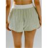 imageSOLY HUX Womens Striped Sleep Shorts Elastic Waist Button Pajama Bottoms Lounge Shorts with PocketsGreen Striped