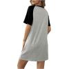 imageSOLY HUX Womens Summer Nightgowns Short Sleeve Tshirt Pajama Dress Graphic Print NightdressGrey Multi