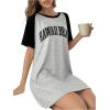 imageSOLY HUX Womens Summer Nightgowns Short Sleeve Tshirt Pajama Dress Graphic Print NightdressGrey Multi