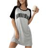 imageSOLY HUX Womens Summer Nightgowns Short Sleeve Tshirt Pajama Dress Graphic Print NightdressGrey Multi