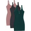 imageSOLY HUX Womens 3 Packs Nightgowns Soft Sexy Lace Trim Sleep Dress Chemise Pajamas Sleepwear Cami Mini Slip DressesGreen Grey Pink