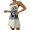 imageSOLY HUX Womens Nightgown Gothic Striped Letter Graphic Cami Slip Dress Spaghetti Strap NightdressMulticoloured Skull