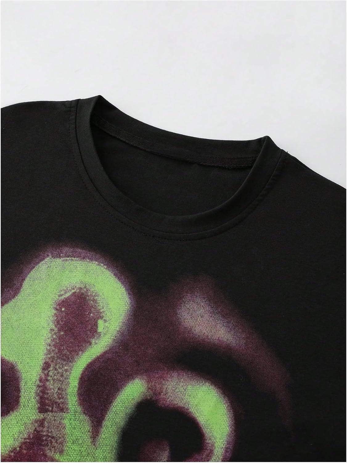 imageSOLY HUX Mens Oversized Graphic Tees Crew Neck Short Sleeve Vintage Streetwear T Shirt TopsBlack Figure Graphic