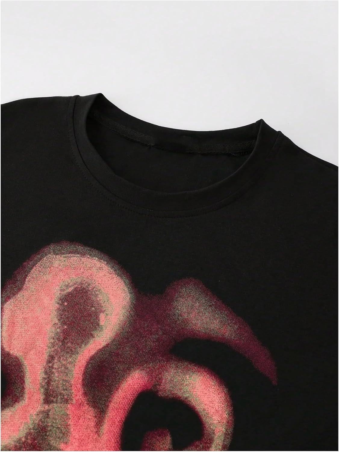 imageSOLY HUX Mens Oversized Graphic Tees Crew Neck Short Sleeve Vintage Streetwear T Shirt TopsBlack Figure Print