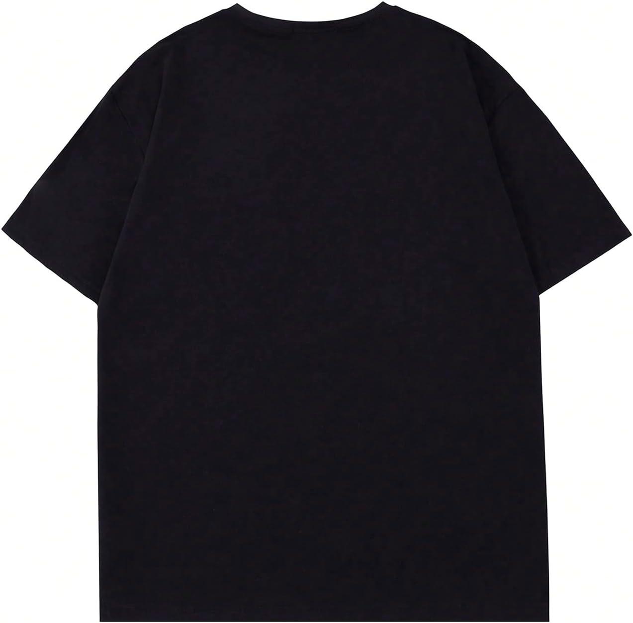 imageSOLY HUX Mens Oversized Graphic Tees Crew Neck Short Sleeve Vintage Streetwear T Shirt TopsBlack Letter