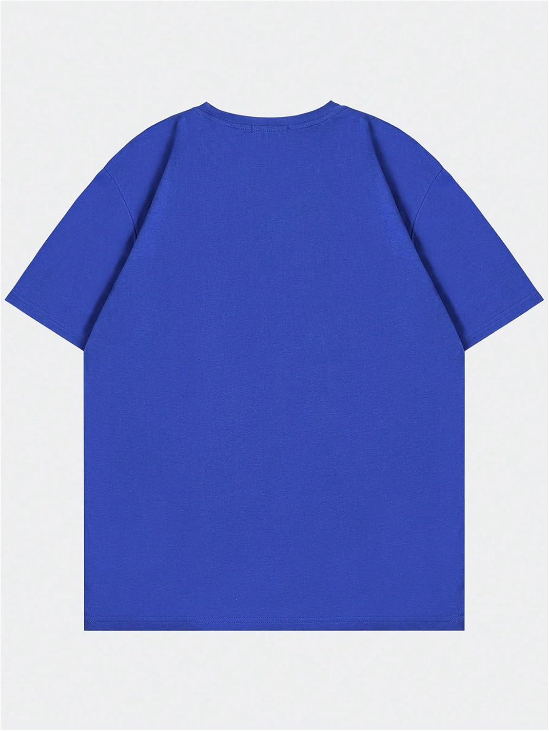 imageSOLY HUX Mens Oversized Graphic Tees Crew Neck Short Sleeve Vintage Streetwear T Shirt TopsBlue Letter