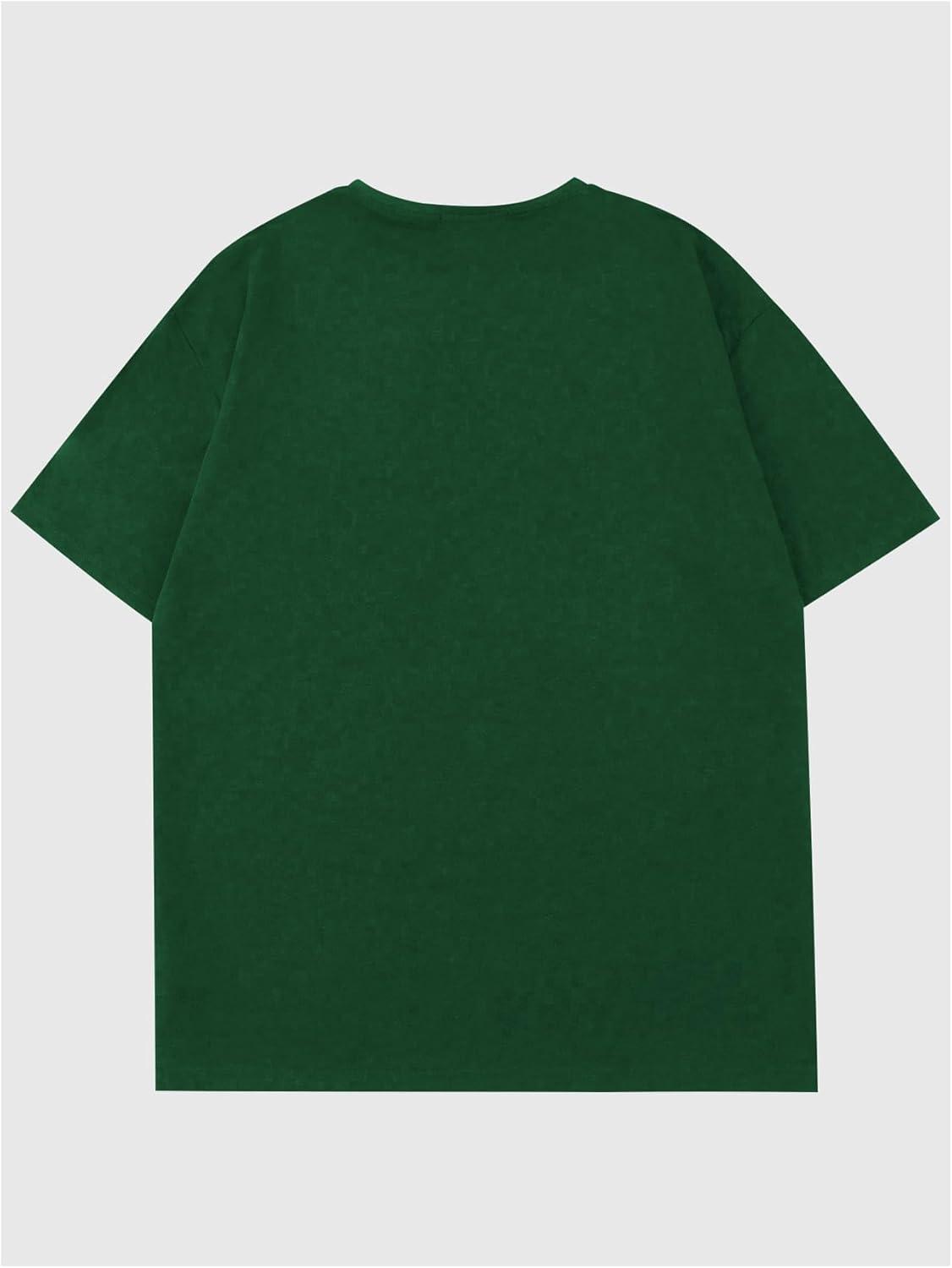 imageSOLY HUX Mens Oversized Graphic Tees Crew Neck Short Sleeve Vintage Streetwear T Shirt TopsGreen Graphic