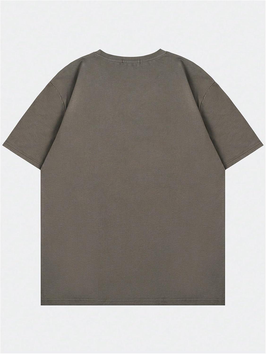 imageSOLY HUX Mens Oversized Graphic Tees Crew Neck Short Sleeve Vintage Streetwear T Shirt TopsGreen Letter
