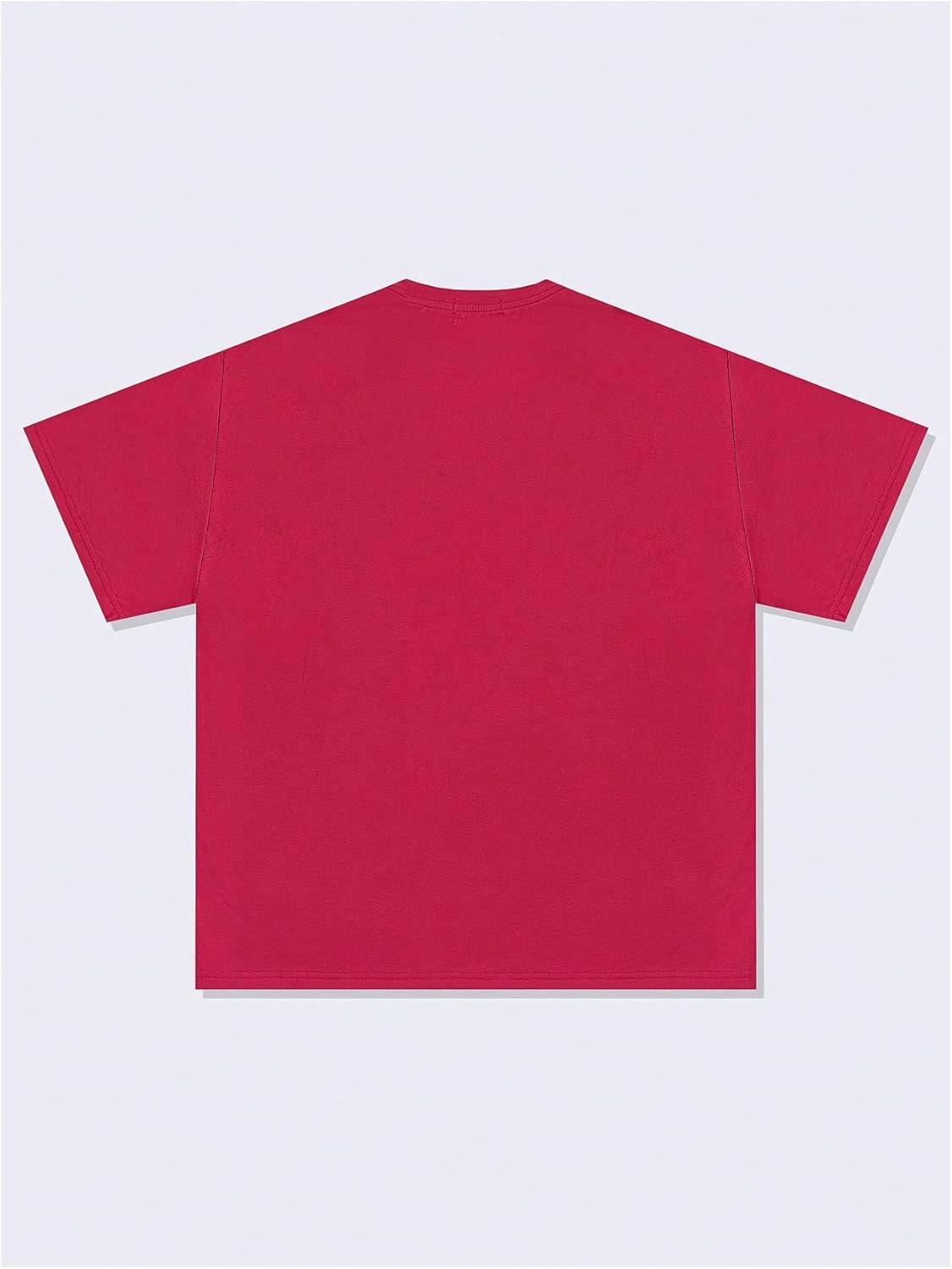 imageSOLY HUX Mens Oversized Graphic Tees Crew Neck Short Sleeve Vintage Streetwear T Shirt TopsRed Letter