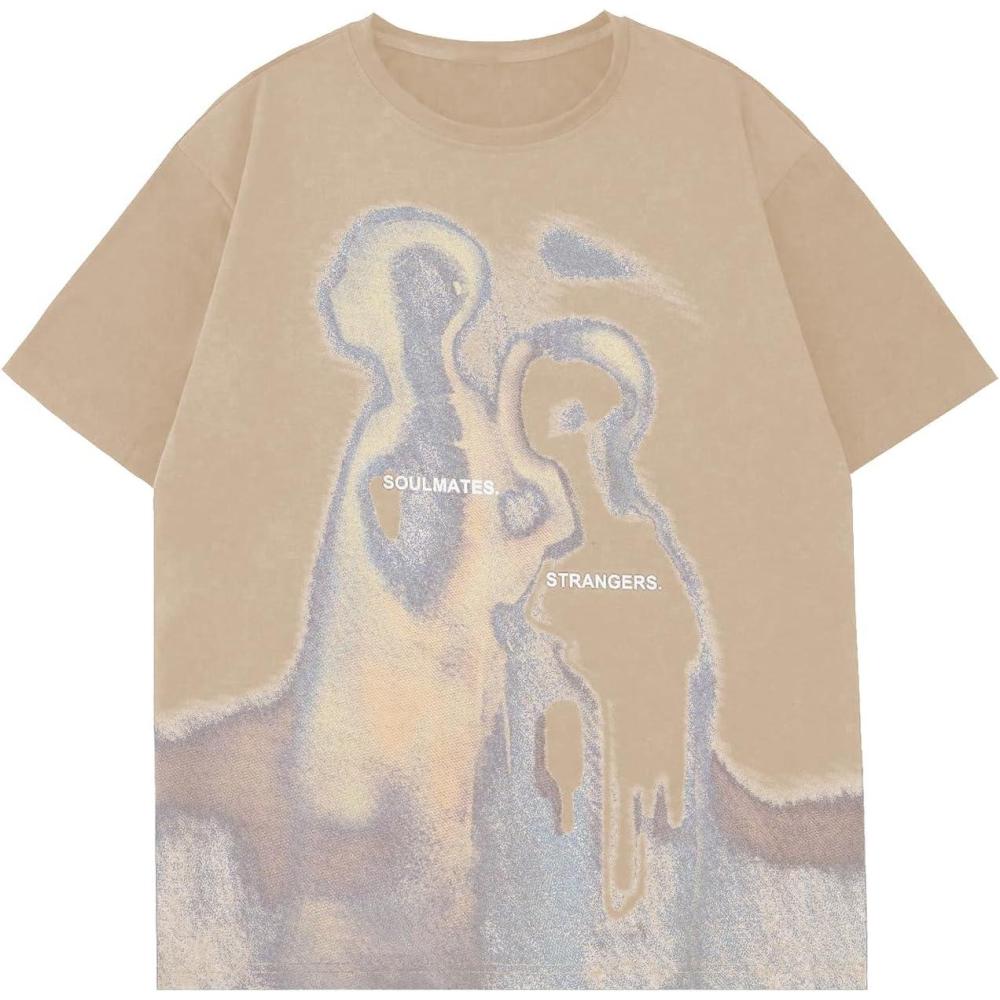 imageSOLY HUX Mens Oversized Graphic Tees Crew Neck Short Sleeve Vintage Streetwear T Shirt TopsKhaki Graphic