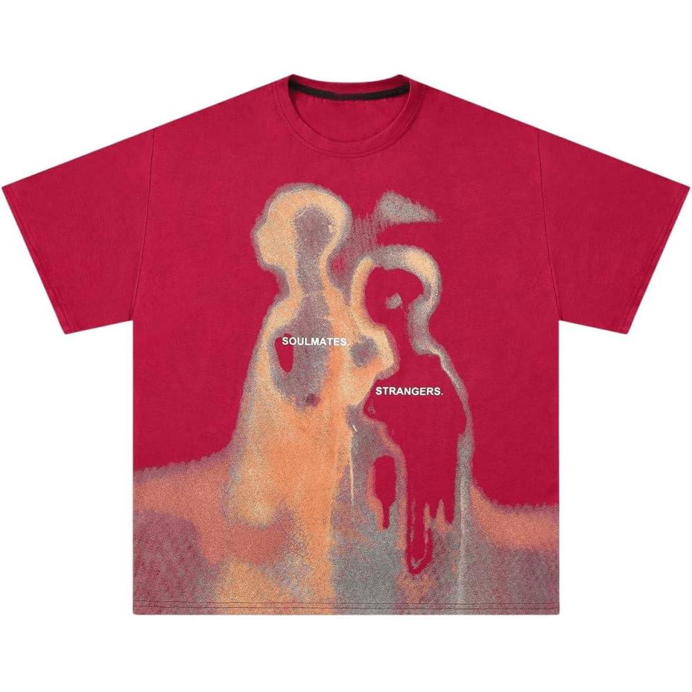 imageSOLY HUX Mens Oversized Graphic Tees Crew Neck Short Sleeve Vintage Streetwear T Shirt TopsRed Letter