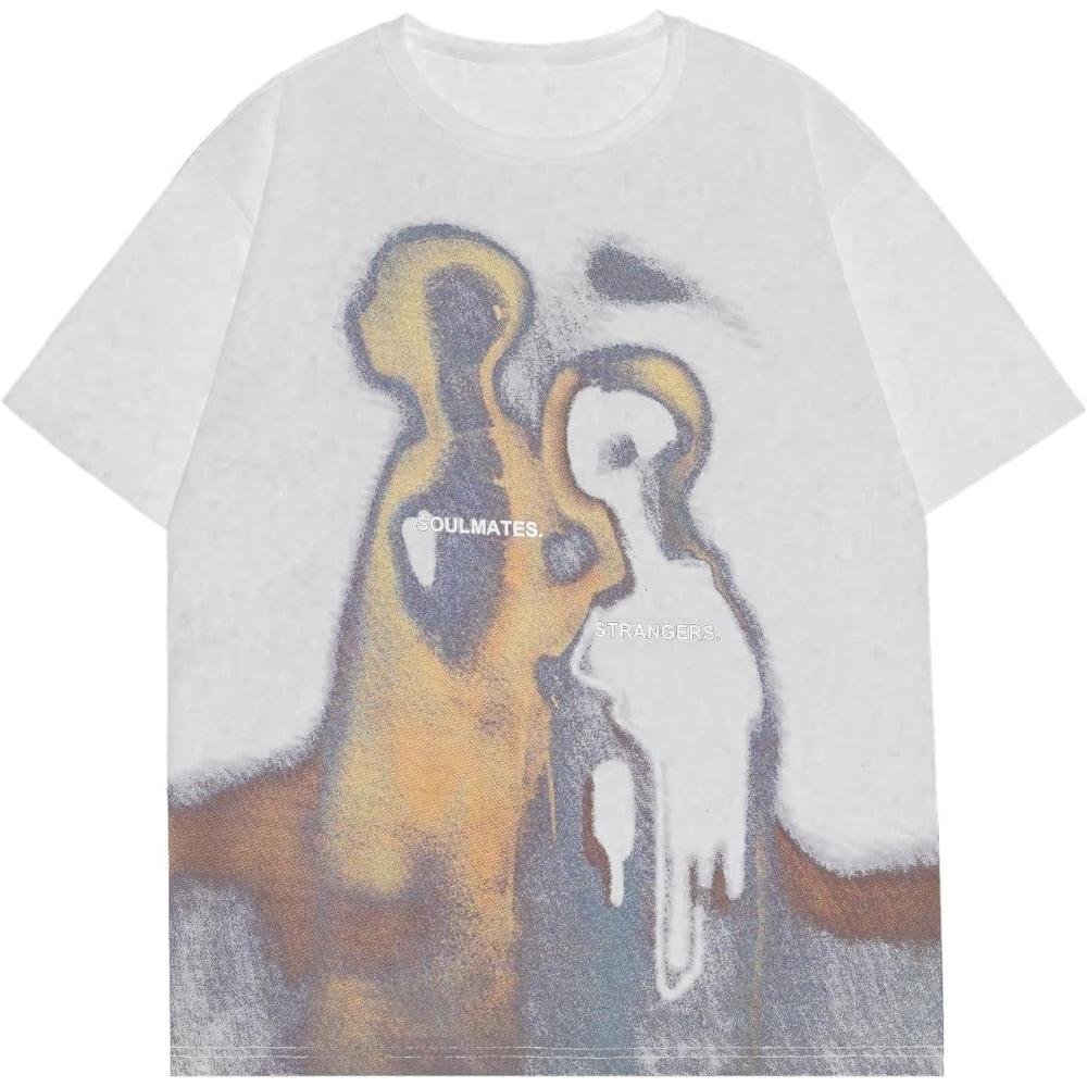 imageSOLY HUX Mens Oversized Graphic Tees Crew Neck Short Sleeve Vintage Streetwear T Shirt TopsWhite Graphic