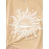 imageSOLY HUX Graphic Tees for Girl Floral Print Short Sleeve Round Neck T Shirts TopsApricot Graphic Print