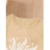 imageSOLY HUX Graphic Tees for Girl Floral Print Short Sleeve Round Neck T Shirts TopsApricot Graphic Print