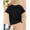 imageSOLY HUX Graphic Tees for Girl Floral Print Short Sleeve Round Neck T Shirts TopsBlack Graphic