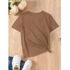 imageSOLY HUX Graphic Tees for Girl Floral Print Short Sleeve Round Neck T Shirts TopsBrown Graphic