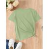 imageSOLY HUX Graphic Tees for Girl Floral Print Short Sleeve Round Neck T Shirts TopsGreen Graphic Print