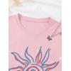 imageSOLY HUX Graphic Tees for Girl Floral Print Short Sleeve Round Neck T Shirts TopsPink Graphic Print
