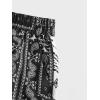 imageSOLY HUX Mens Elastic High Waisted Casual Summer ShortsBlack and White Paisley Print