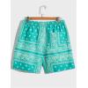 imageSOLY HUX Mens Elastic High Waisted Casual Summer ShortsMint Blue Paisley