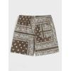 imageSOLY HUX Mens Elastic High Waisted Casual Summer ShortsMulti Paisley Printed
