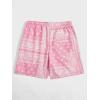 imageSOLY HUX Mens Elastic High Waisted Casual Summer ShortsPink and White