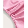 imageSOLY HUX Womens PU Leather Tube Top Strapless Ruched Asymmetrical Bandeau Tops Rave Concert OutfitLight Pink