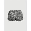 imageSOLY HUX Womens Ruffle Shorts Plaid Y2k Lace Bloomers Elastic Waist Frill Bottoms Gingham Micro BoyshortsBlack and White Plaid