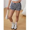 imageSOLY HUX Womens Ruffle Shorts Plaid Y2k Lace Bloomers Elastic Waist Frill Bottoms Gingham Micro BoyshortsBlack and White Plaid