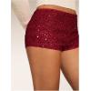 imageSOLY HUX Womens Sequin Micro Shorts Y2K Low Rise Sparkly Glitter Mini Booty Shorts Party Club Rave OutfitsPlain Burgundy