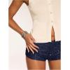 imageSOLY HUX Womens Sequin Micro Shorts Y2K Low Rise Sparkly Glitter Mini Booty Shorts Party Club Rave OutfitsPlain Dark Blue