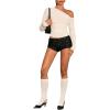 imageSOLY HUX Womens Sequin Micro Shorts Y2K Low Rise Sparkly Glitter Mini Booty Shorts Party Club Rave OutfitsPure Black