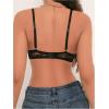 imageSOLY HUX Womens Sexy Lace Bras Underwire Everyday Bra Comfort Push Up BralettesPlain Black