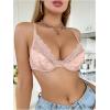 imageSOLY HUX Womens Sexy Lace Bras Underwire Everyday Bra Comfort Push Up BralettesPlain Coral Pink