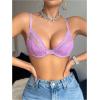 imageSOLY HUX Womens Sexy Lace Bras Underwire Everyday Bra Comfort Push Up BralettesPlain Mauve Purple