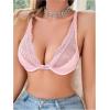 imageSOLY HUX Womens Sexy Lace Bras Underwire Everyday Bra Comfort Push Up BralettesPlain Pink