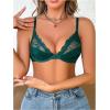 imageSOLY HUX Womens Sexy Lace Bras Underwire Everyday Bra Comfort Push Up BralettesSolid Green