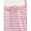 imageSOLY HUX Womens Striped Lace Trim Cami Crop Top Button Front Spaghetti Strap Y2k TopsPink Striped