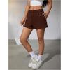 imageSOLY HUX Womens Sweat Shorts Casual Summer Elastic High Waist Running Lounge Shorts with PocketsCoffee Brown