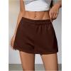 imageSOLY HUX Womens Sweat Shorts Casual Summer Elastic High Waist Running Lounge Shorts with PocketsCoffee Brown