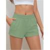 imageSOLY HUX Womens Sweat Shorts Casual Summer Elastic High Waist Running Lounge Shorts with PocketsPure Green