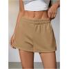 imageSOLY HUX Womens Sweat Shorts Casual Summer Elastic High Waist Running Lounge Shorts with PocketsPure Khaki