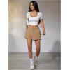 imageSOLY HUX Womens Sweat Shorts Casual Summer Elastic High Waist Running Lounge Shorts with PocketsPure Khaki